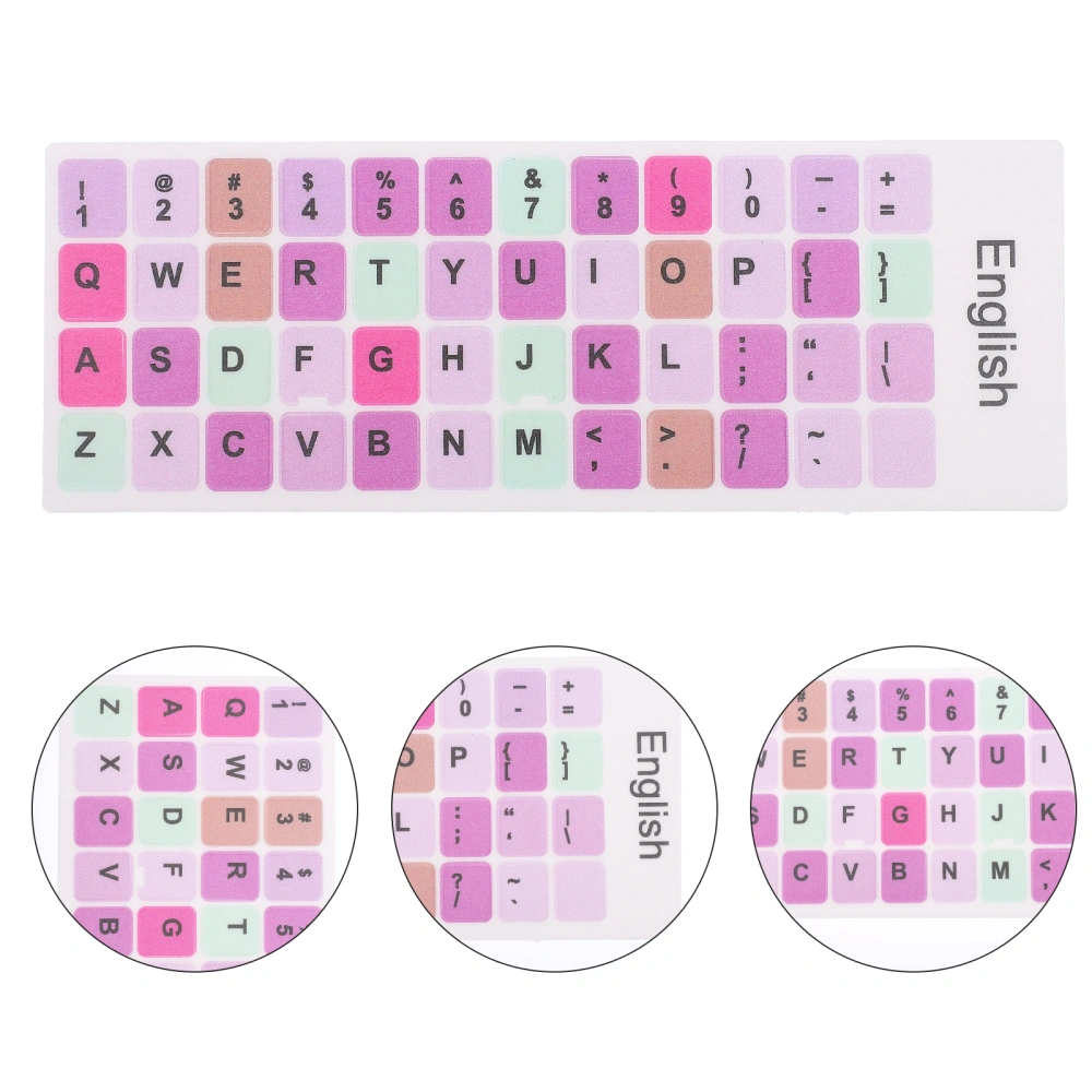 2 Sheets Keyboard Decorative Sticker Universal English Keyboard Sticker Decal