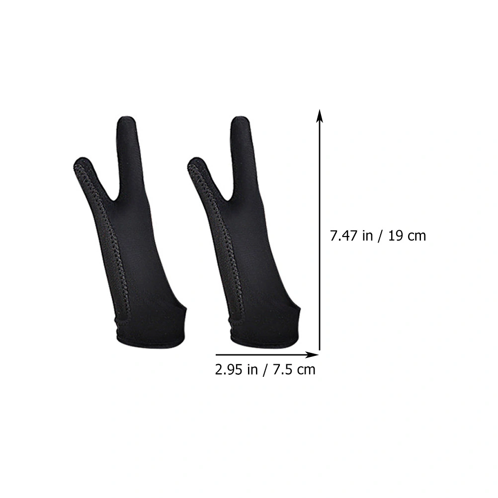 2 Pairs Drawing Glove Artist Glove Tablet Digital Art Glove Two-finger Sketch Glove