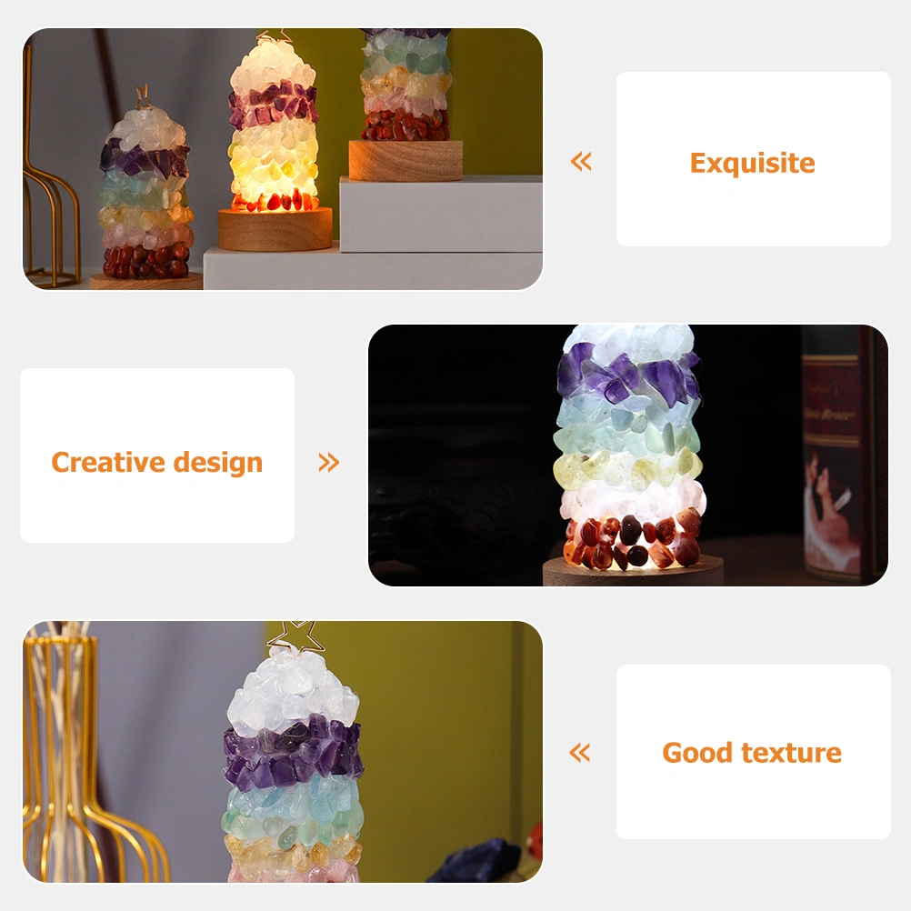 Natural Crystal Night Light Bedside Lamp USB Lamp Decoration (Cold Light)
