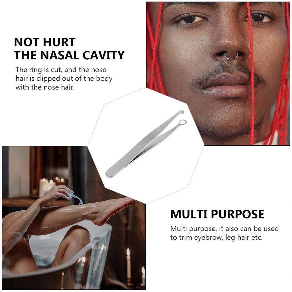 Multi-function Nose Hair Clip Portable Nose Hair Tweezers with Leather Case