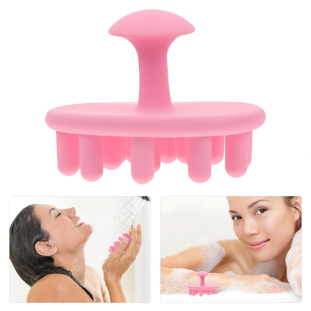 1Pc Silicone Hair Washing Comb Head Massager Household Head Massage Tool (Random Color)