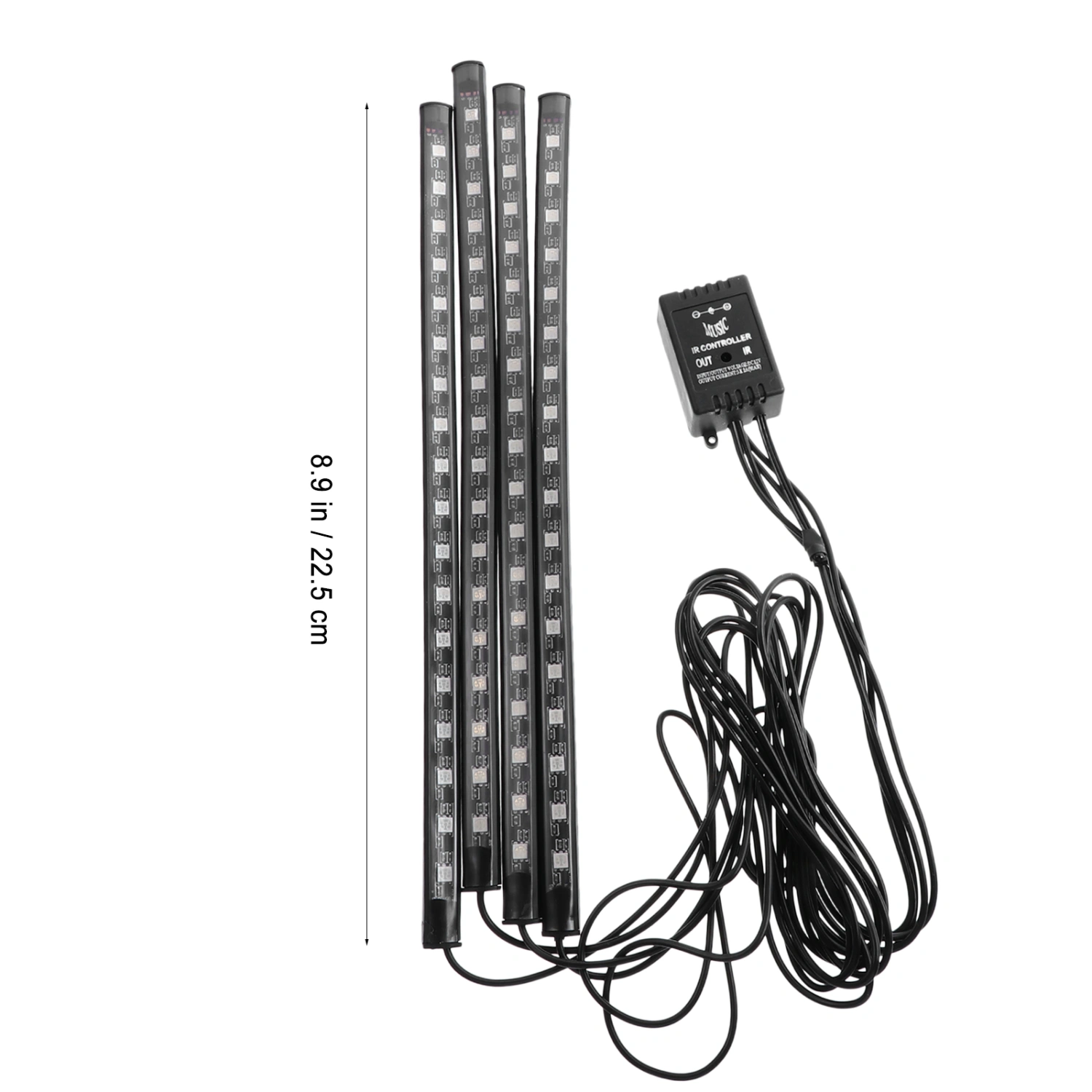 1 Set Automobile Atmosphere Lamp Colorful Sound Controlled LED Lamp (Black)