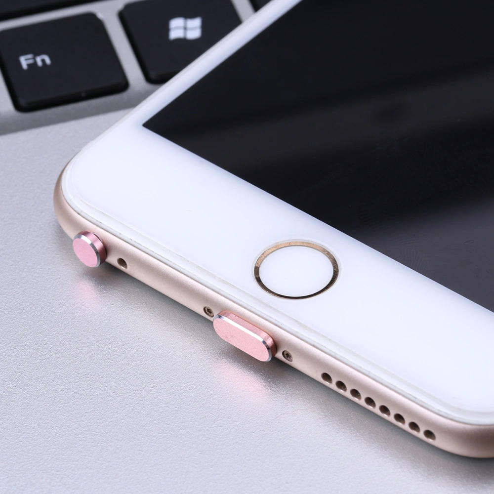 2PCS/ Set 3.5mm Earphone Jack Anti Dust Plug And Charging Port Plug for iPhone X/ 8 Plus/ 7 Plus/ 7/ SE/ 6 Plus/6S / 6/ 5S/ 5C/ 5/ (Rose Gold)