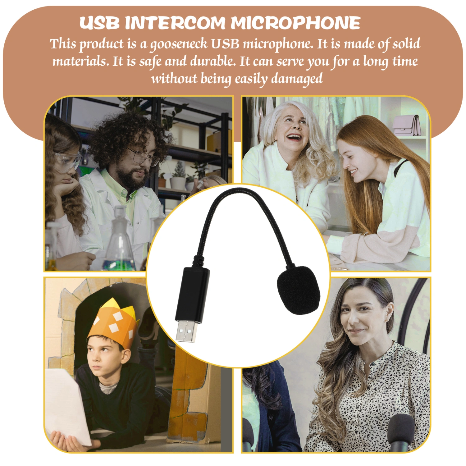 USB Microphone Computer Recording Mic Flexible Gooseneck Condenser Mic