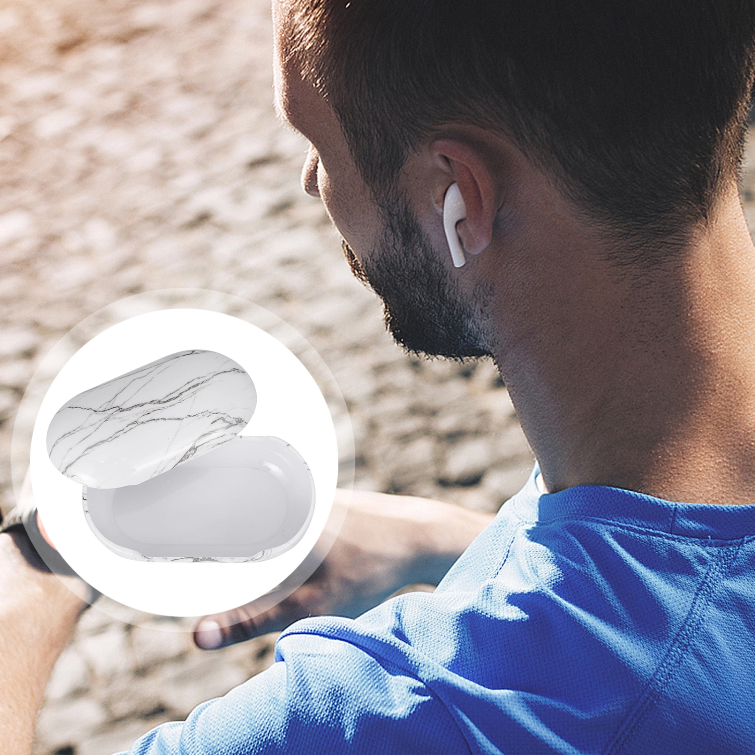 1 Pc Elegant Headset Holder Compatible for Galaxy Buds plus/buds (White)