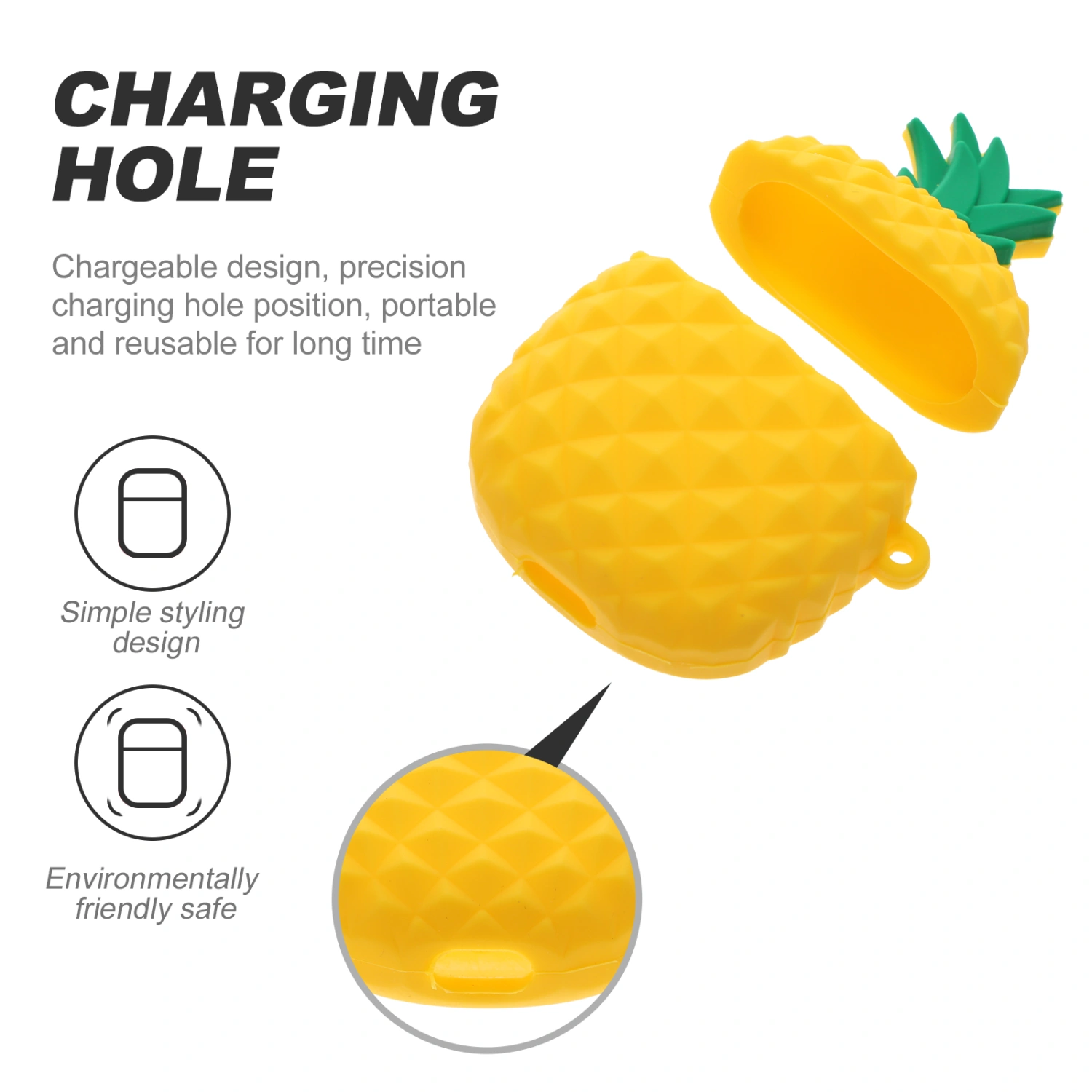 Wireless Headphone Case Pineapple Earphone Shell Compatible for Airpods 1/2