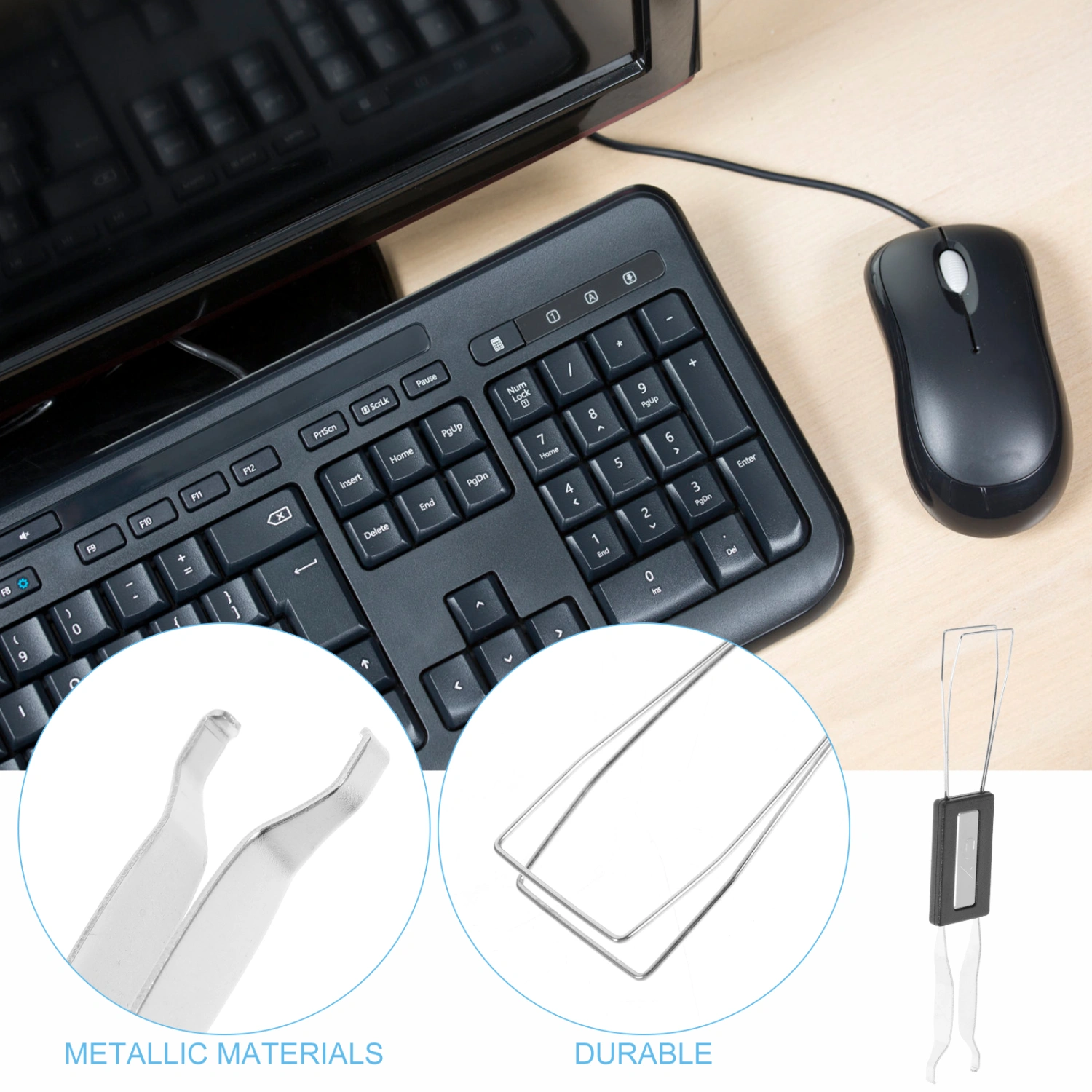 Metal Key Puller Switches Remover Tool for Mechanical Keyboard Keycaps Puller Replacement 2 in 1 Key Switch Drop Ship