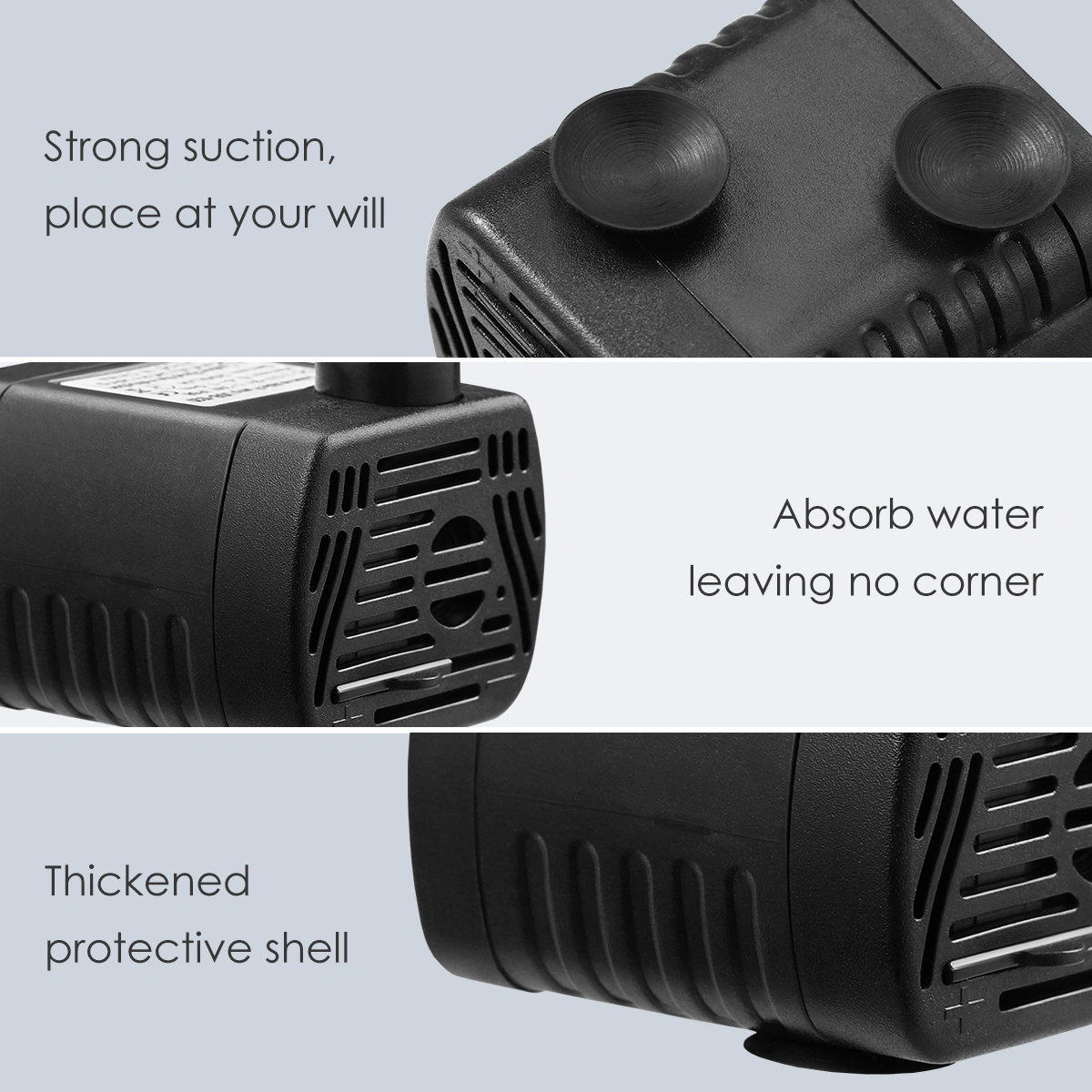 UEETEK USB-1020 DC 3.5V -9V 3W USB Brushless Submersible Water Pump Aquarium Fountain Pond Pump (Black)