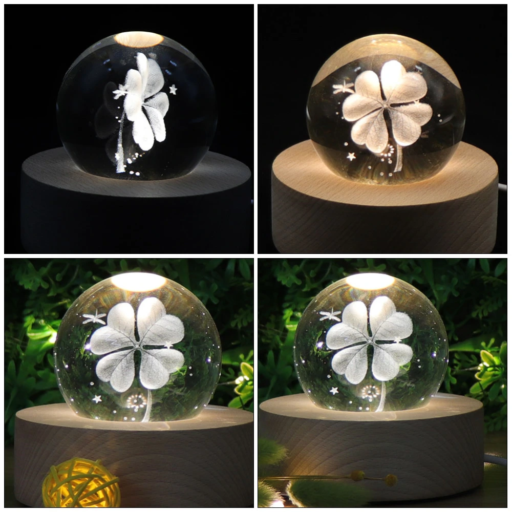 1 Pc LED Bedroom Warm Lights Night Lamp 3D Ball Bedroom Atmosphere Lamp