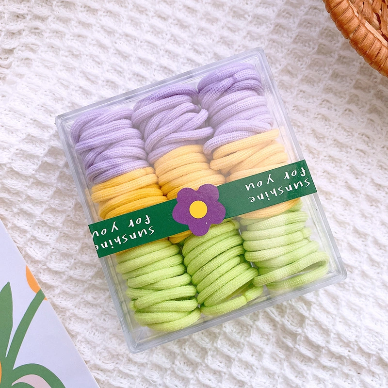 1 Box of Decorative Hair Ties Lightweight Elastic Hair Rope Girls Colored Hair RingNylon Hair Ties