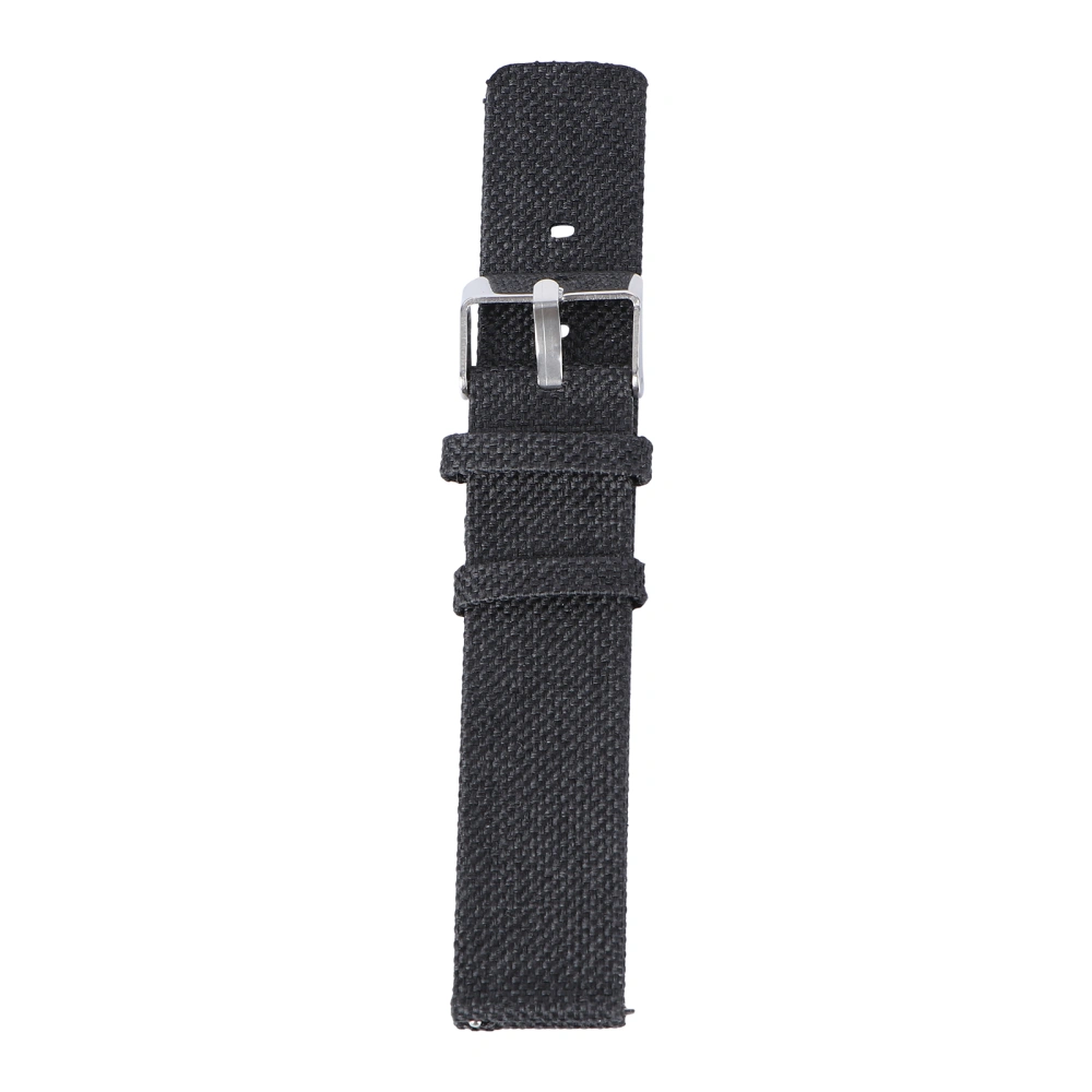 20mm Nylon Canvas Watchband Wrist Band Strap Replacement Quick Release Band Compatible for Galaxy Watch (Black)