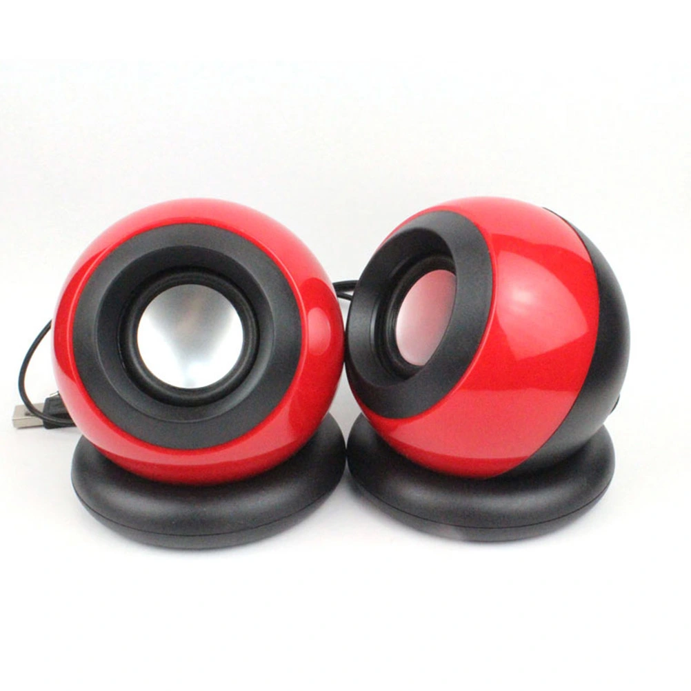 1 Pair Computer Speakers Usb 3.5mm Mini Multimedia Small Desktop Speaker with Stereo Sound for Laptops and PC or TV (Red)