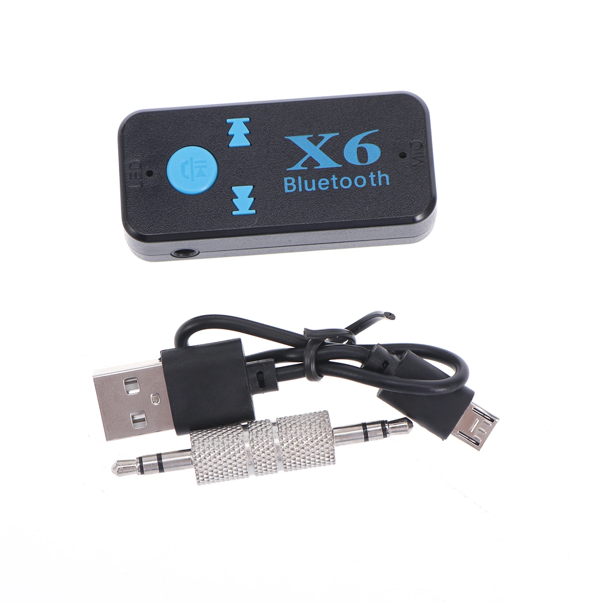 Auto Car AUX Adapter Support TF A2DP Audio Stereo Hands Free Music Receiver MP3 Player with USB Audio Cable (Black)