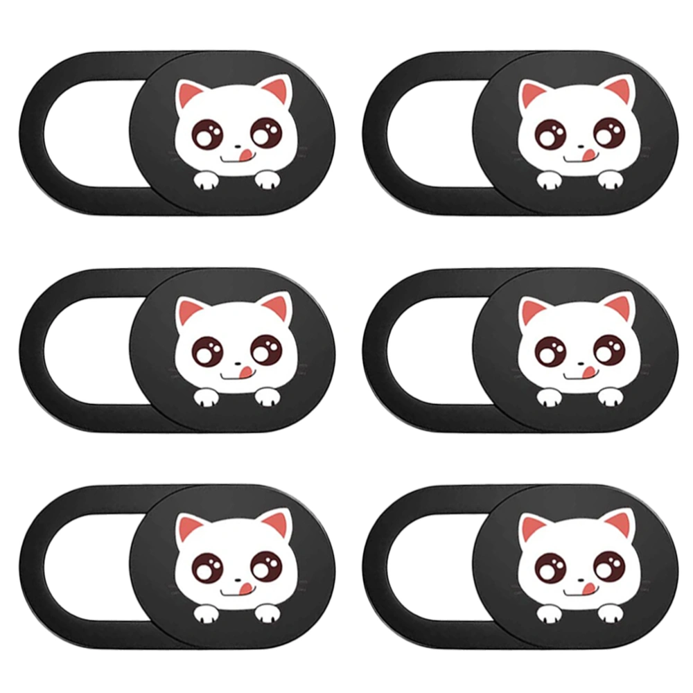 6pcs Cartoon Kitten Webcam Slider Camera Cover Slider Computer Webcam Cover