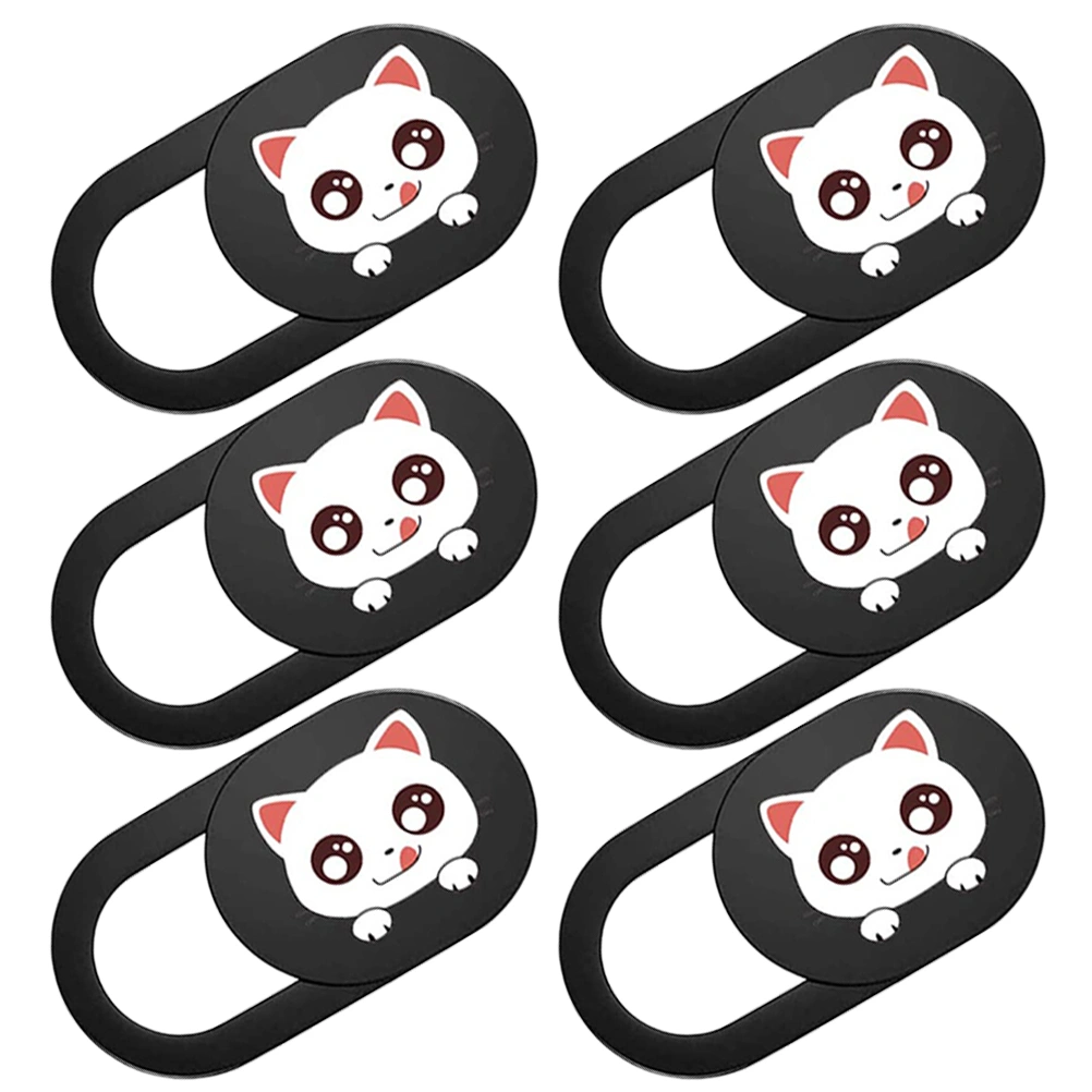 6pcs Cartoon Kitten Webcam Slider Camera Cover Slider Computer Webcam Cover
