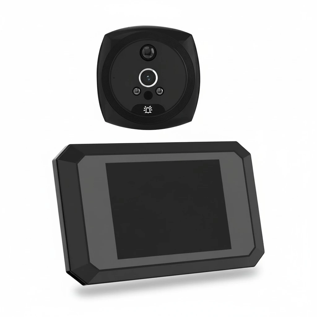 1 Set Doorbell With Camera And Monitor Night Vision Peephole Camera Doorbell