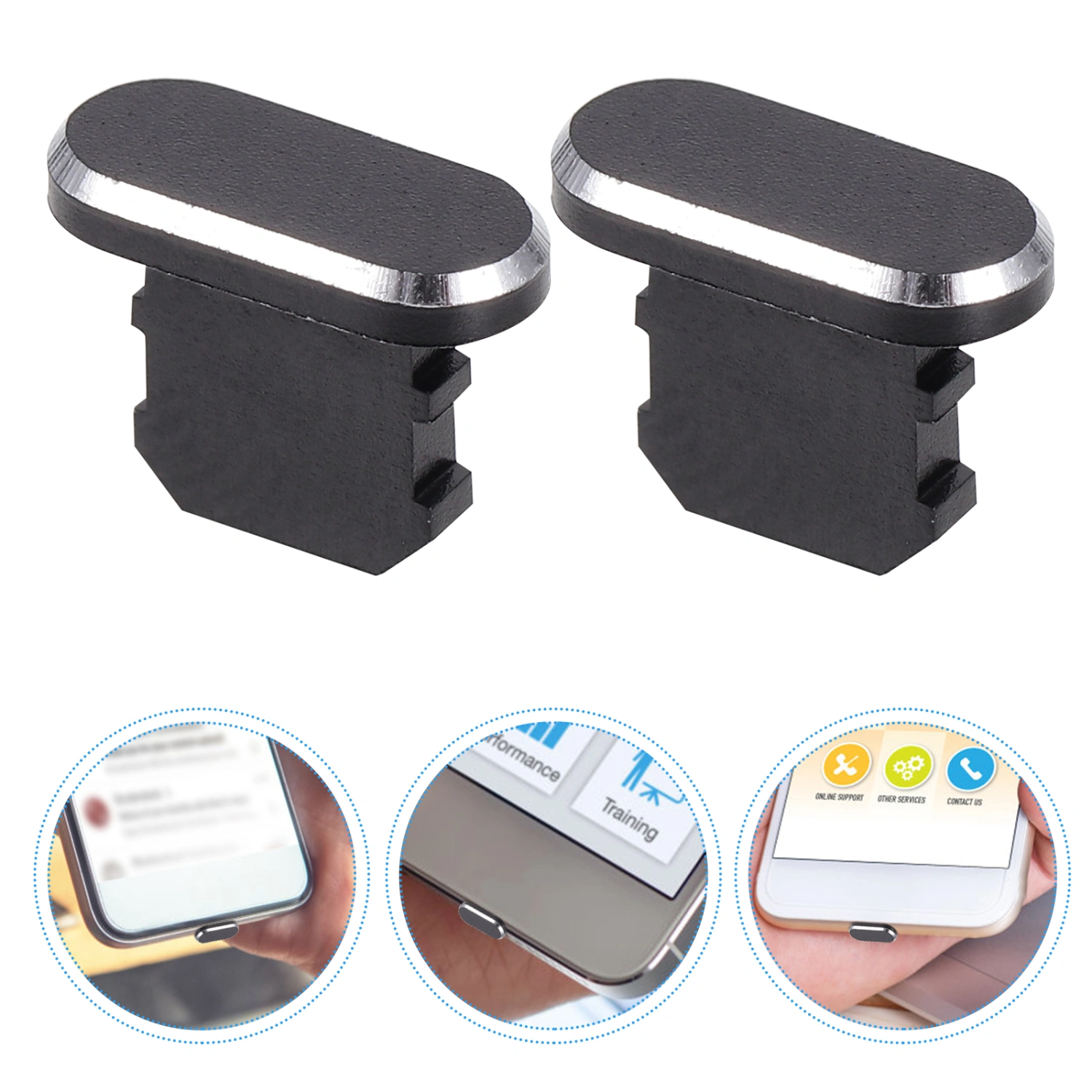 5Pcs Mobile Phone Dustproof Plugs Charger Port Protectors Compatible for iPhone
