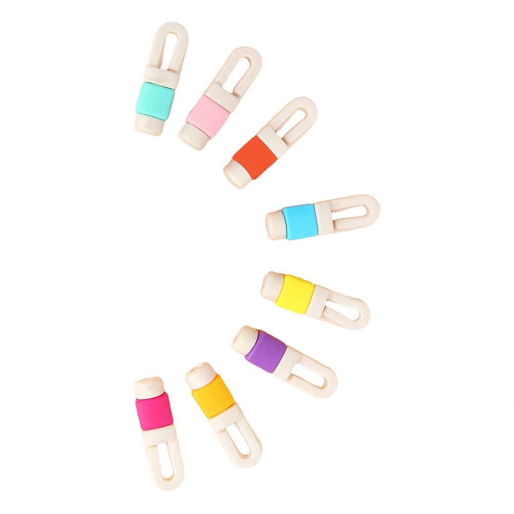 8 Pcs Headphone Cable Winder Data Line Protection Hub Reusable Cords Winder Multifunction Tangle-Free Earbuds Strap Organizer (Random Color)