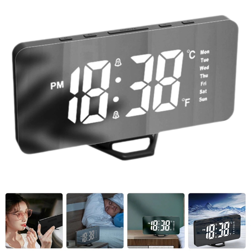 Digital Alarm Clock Large Display Mirror Clock Electronic Alarm Clock for Bedroom Home Office