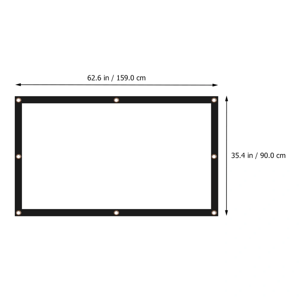 Projector Screen 72 inch 16:9 Foldable Portable Projection Movies Screen