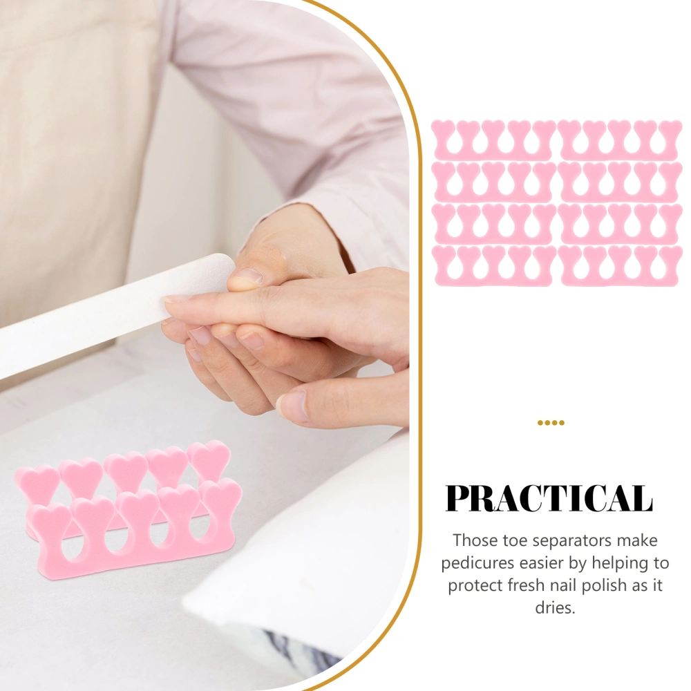 40pcs Sponge Nail Finger Toe Separators Nail Art Pedicure Manicure Tools (Pink)