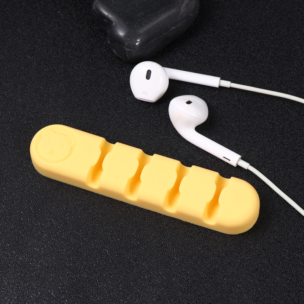 2pcs Desk Cord Organizer Self Adhesive Cable Holder Wire Management Silicone Cable Clip (Yellow)