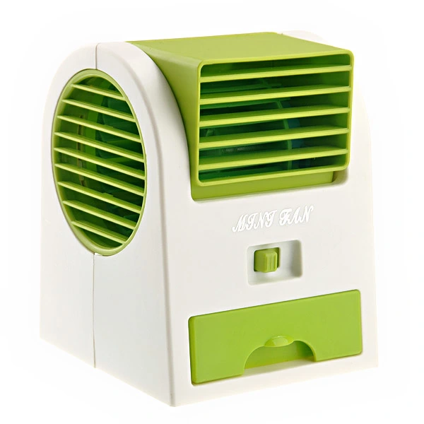 No.1360 3 * AA /USB Powered Mini Fragrance Air-conditioning Cooling Fan for Laptop /Notebook /PC (Green)