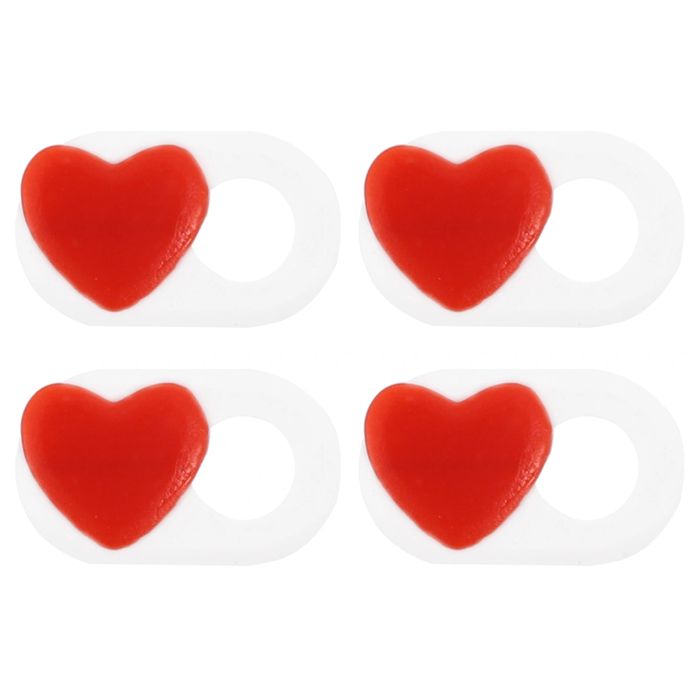 4PCS Heart Pattern Camera Cover Slide Blocker Laptop Tablet Camera Cover