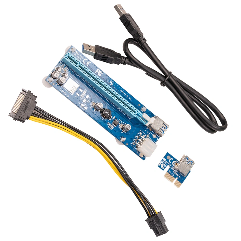 1 Set 6-Pin PCI-E 1x to 16x Extender PCI-E Adapter PCI-E Riser Adapter