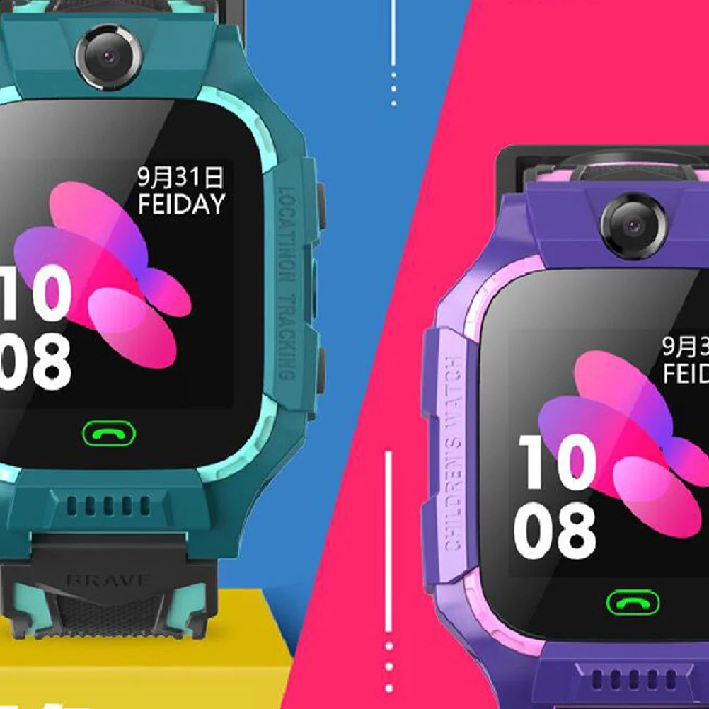 1PC Smart Watch Location Tracking Watch Photography Step Count Lost Prevention Wrist Band Children's Watch (Green USB Charging)