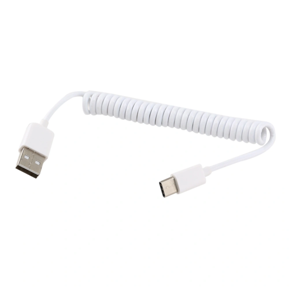 1M Spring Spiral USB-C USB 2.0 Type C Male to USB Data Charge Cable for New 12 Inch / ChromeBook Pixel / Nokia N1 Tablet / Zen AiO (White)