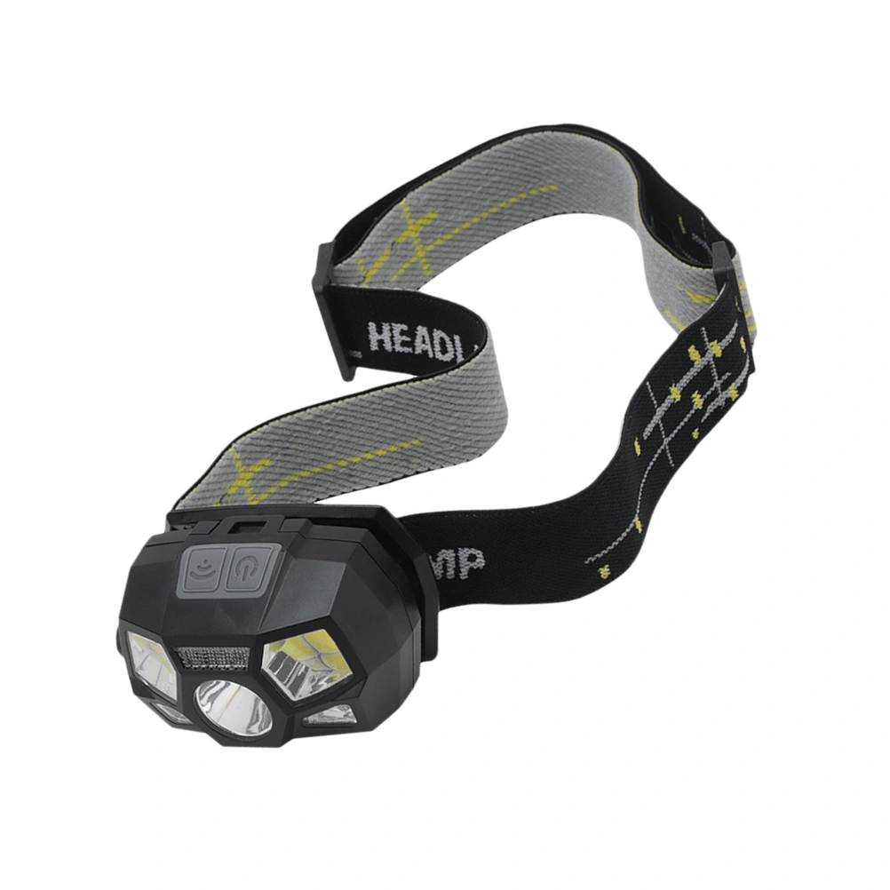 Super Bright USB Charging Headlamp Waterproof Led Headlight Fishing Headlamp Camping Intelligent Induction Headlight (with Battery)