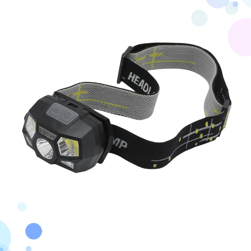 Super Bright USB Charging Headlamp Waterproof Led Headlight Fishing Headlamp Camping Intelligent Induction Headlight (with Battery)