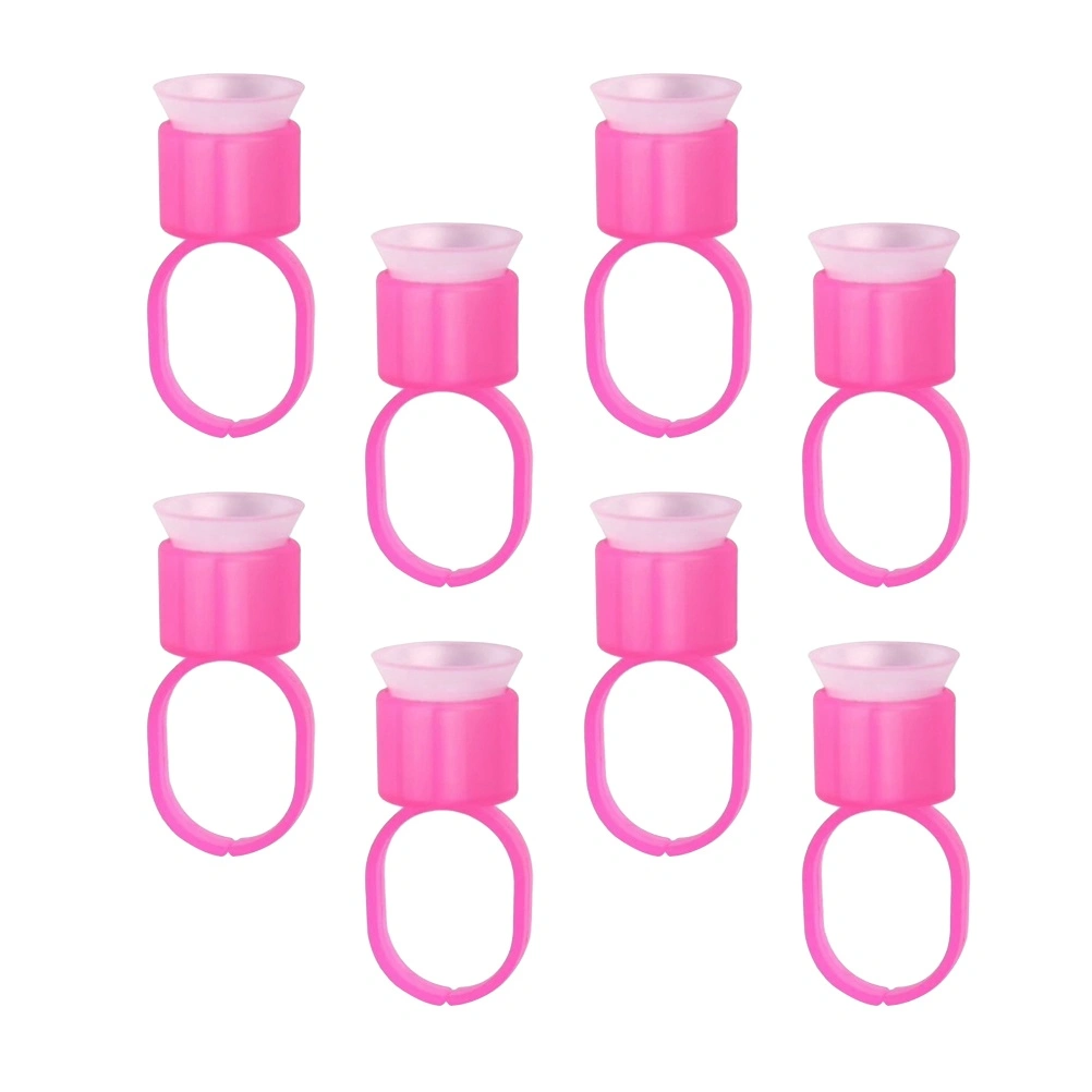 50pcs Sponge Rings Tool Ink Ring Holder Disposable Pigment Container for Eyebrow Tattooing (Rosy)