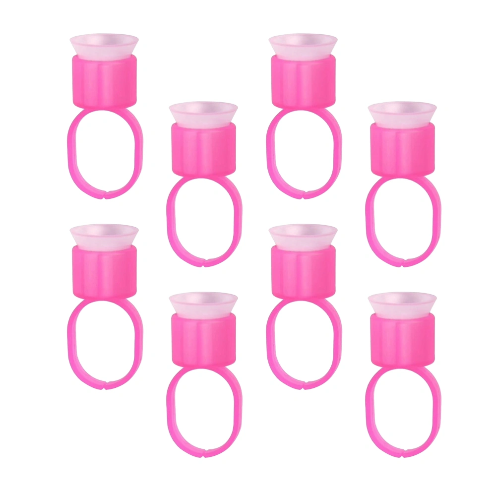 50pcs Sponge Rings Tool Ink Ring Holder Disposable Pigment Container for Eyebrow Tattooing (Rosy)