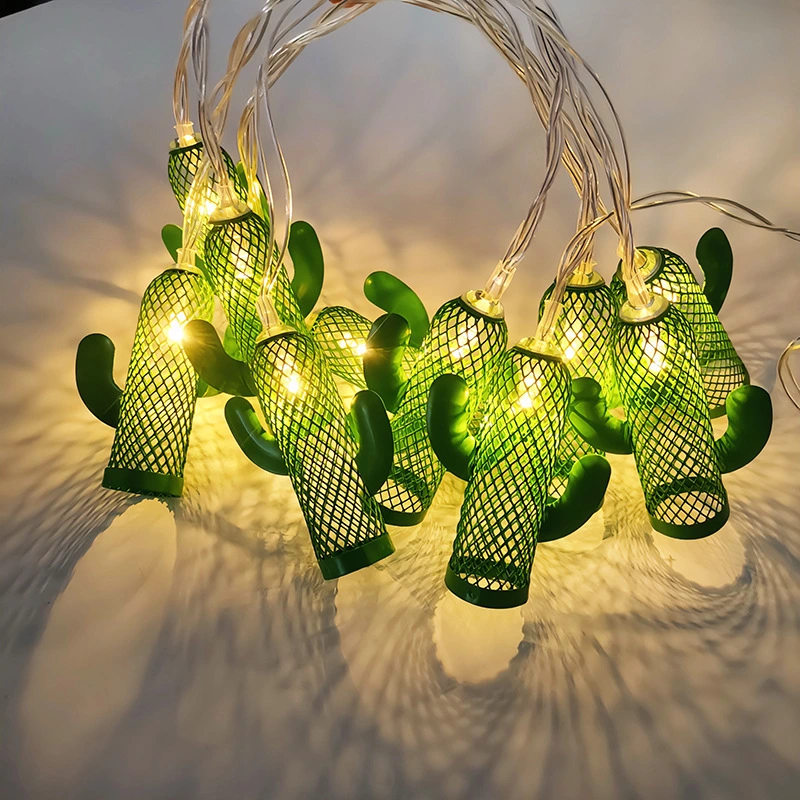 Cactus Wrought Iron Lighting Chain Led Interior Decoration Atmosphere