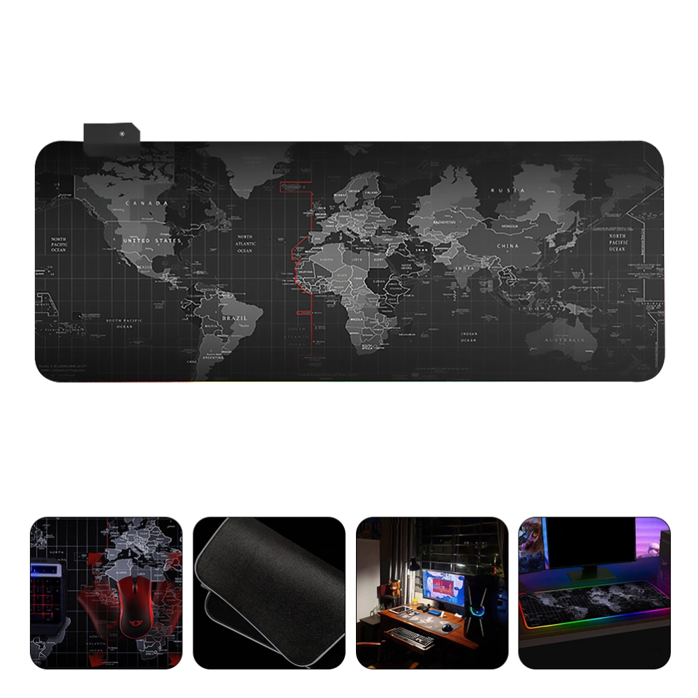 LED Mouse Mat RGB Luminous Anti-slip Map Pattern Computer Gaming Mousepad