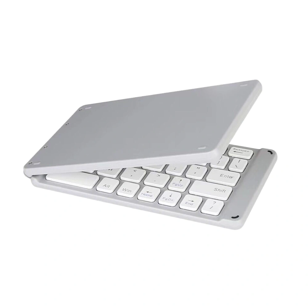 Mini Notebook Keyboard Foldable Tablet Keyboard Portable Mobile Phone Wireless Keyboard (Silver)