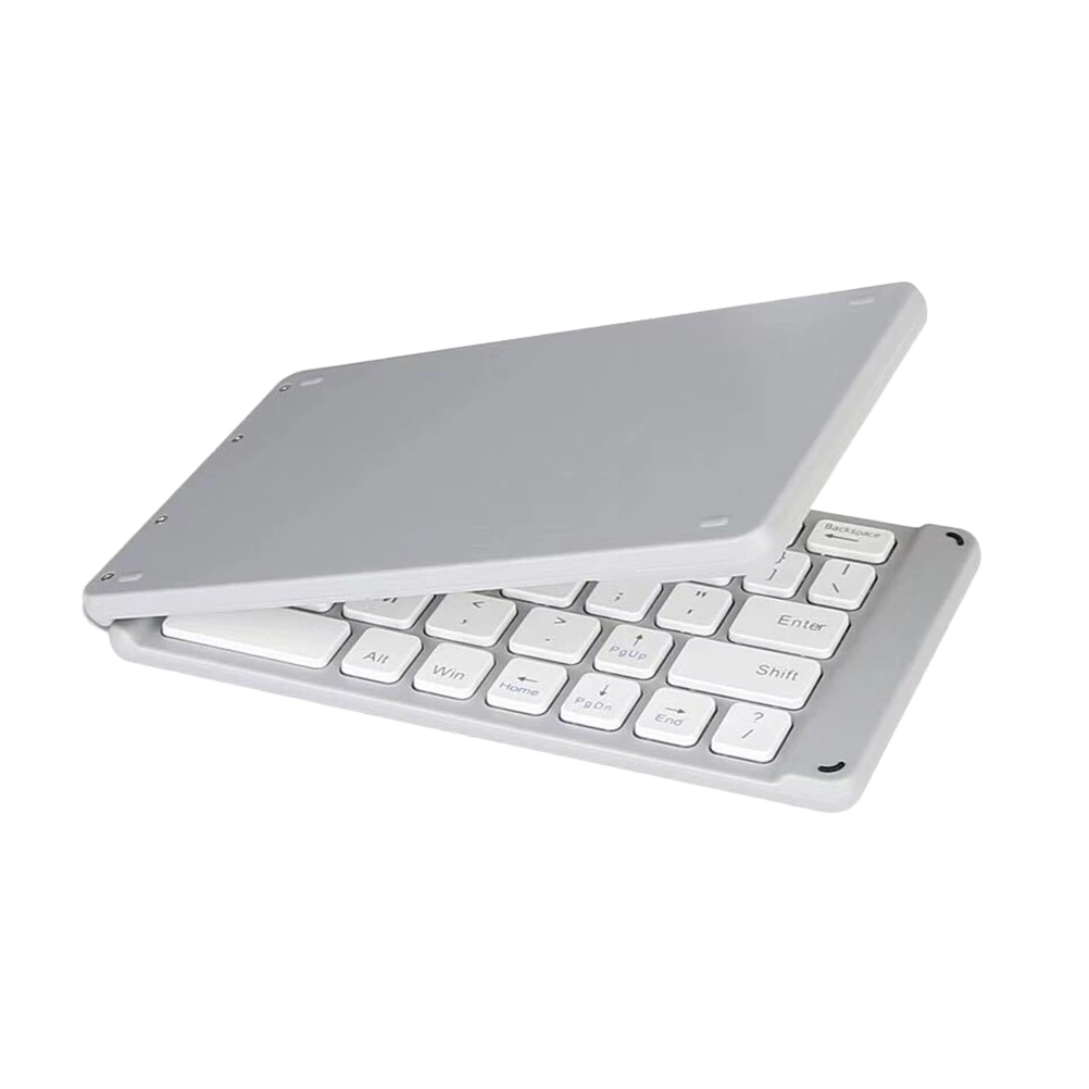 Mini Notebook Keyboard Foldable Tablet Keyboard Portable Mobile Phone Wireless Keyboard (Silver)