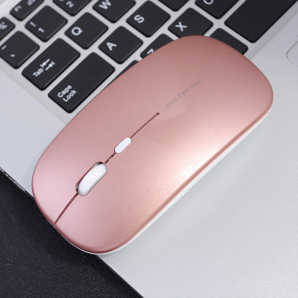 2.4G Charging Wireless Mouse Silence Mouse Practical Ultra-thin Mouse for Computer (Rose Gold, Charging Style)