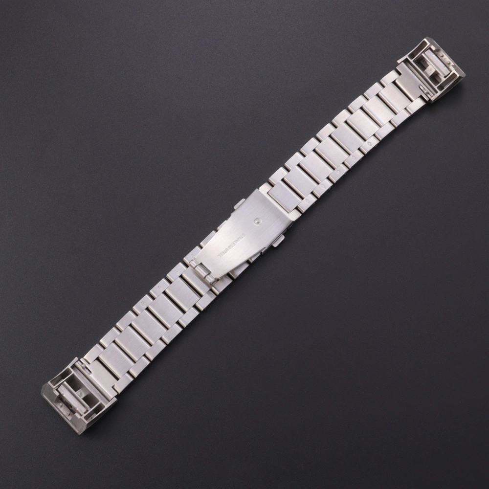 Attractive Three Beaded Stainless Steel Smart Bracelet Watch Strap Compatible for Fitbit Charge 2 (Silver)