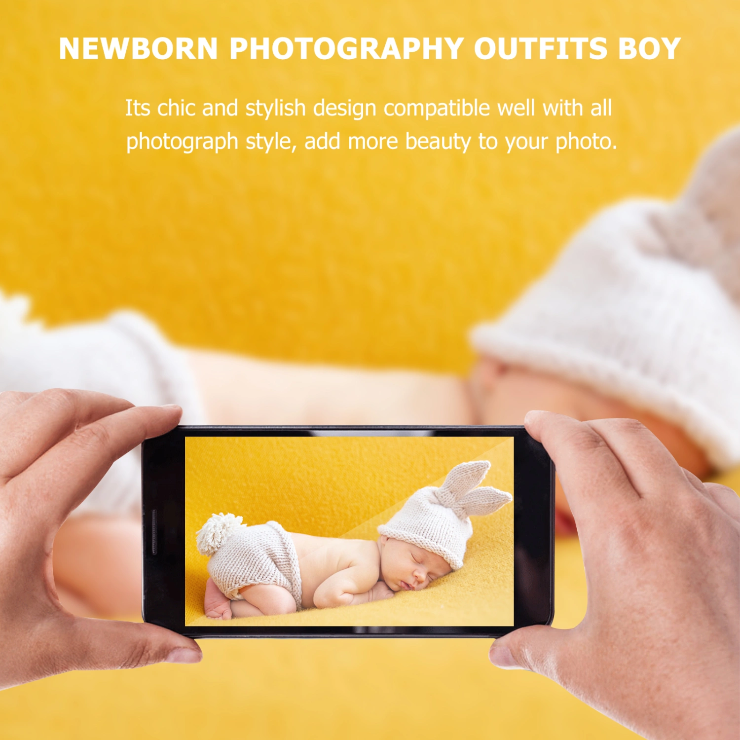 1 Set Newborn Photography Swaddle Wrap Headband Blanket Baby Infant Photo Props
