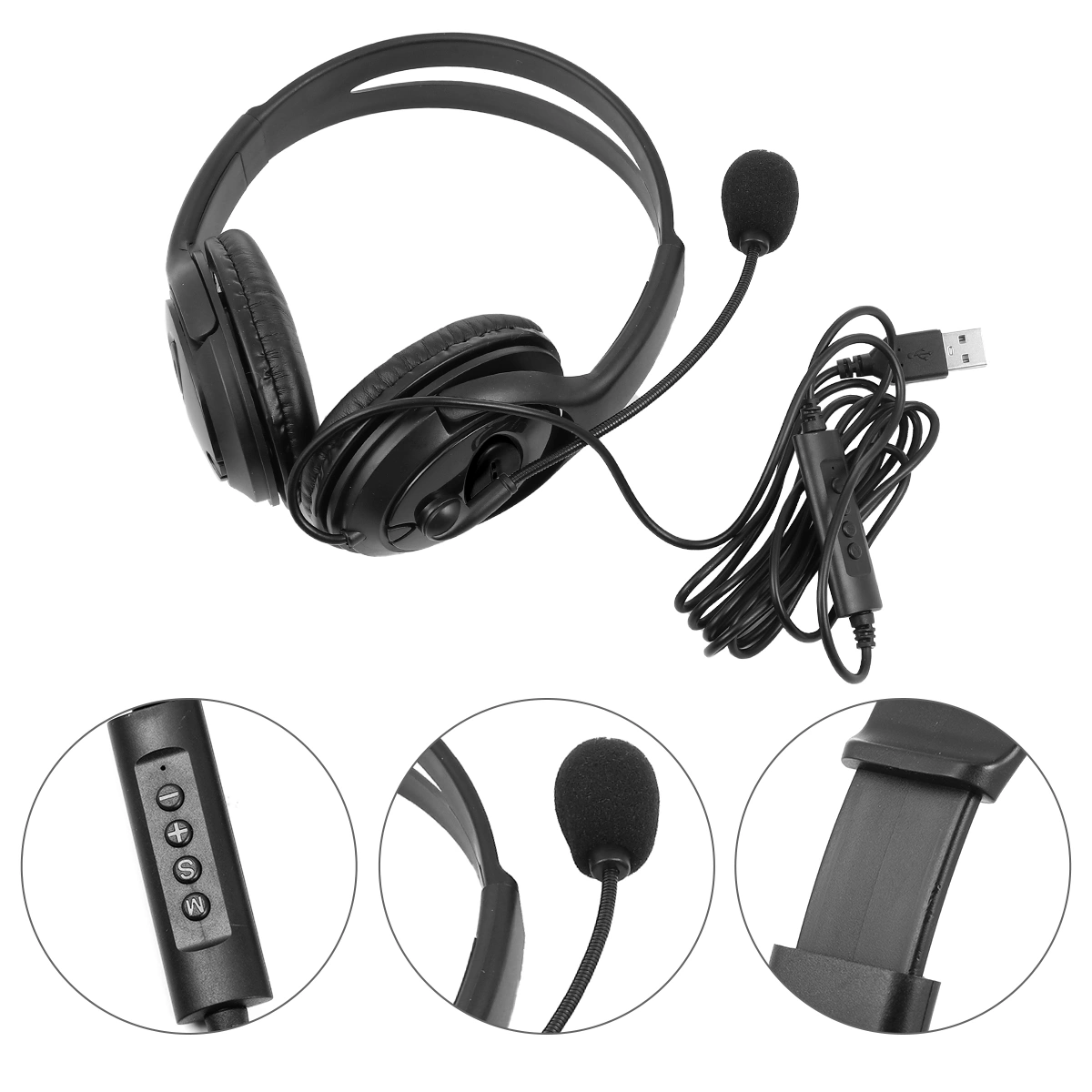 Head-mounted Earphone Gaming Headset Computer Wired Headphone with Microphone