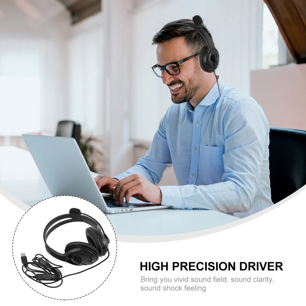 Head-mounted Earphone Gaming Headset Computer Wired Headphone with Microphone