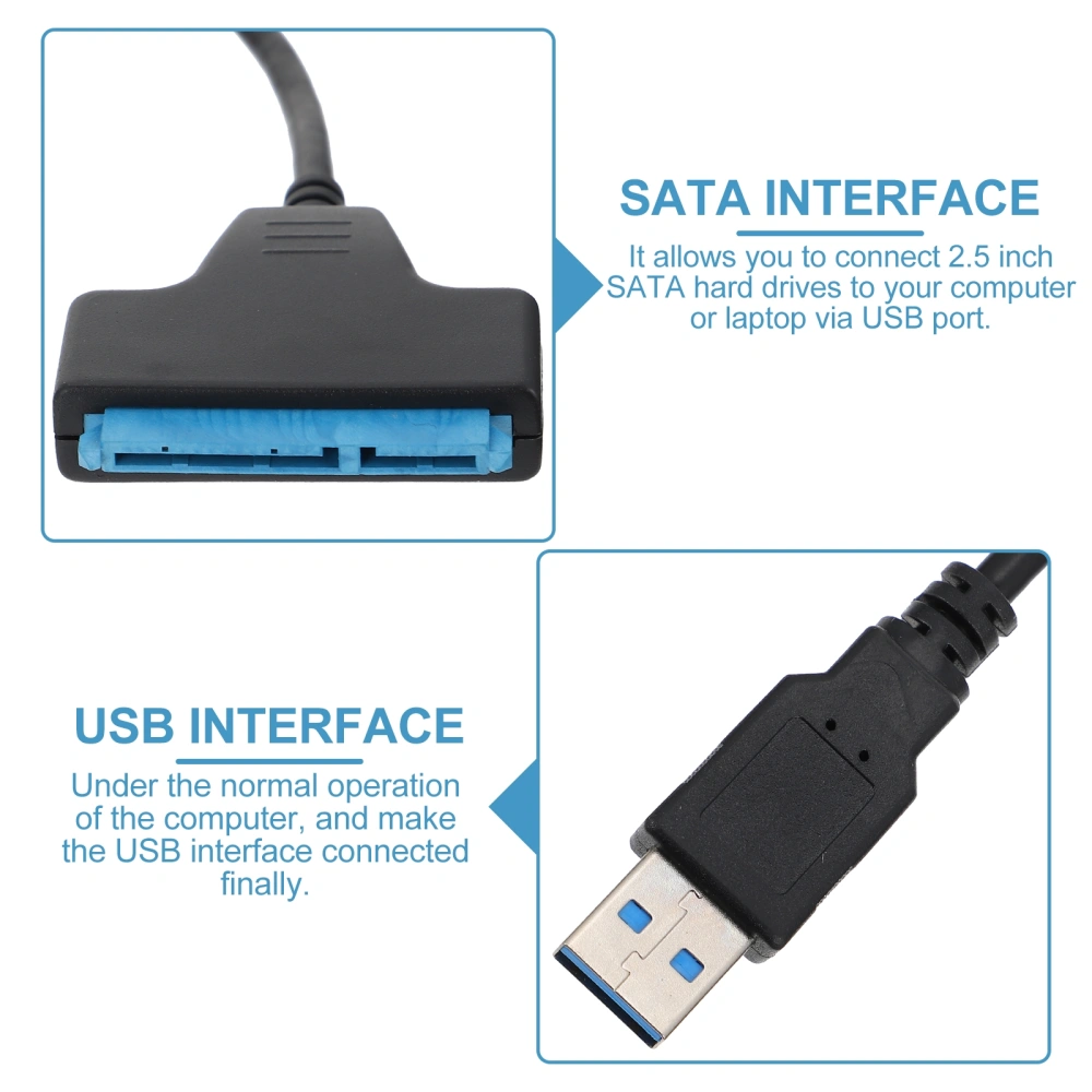 USB 3.0 To SATA Adapter Cable External Hard Disk 22 Pin SATA III to USB 3.0 Aapters Converter Data Transfer Cable for 2.5 Inch HDD/ SSD High 500Mbps 20cm