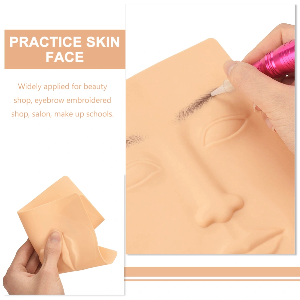 10Pcs Embroidered Tattoos Practice Skin Silicone Tattooing Face Skin Mannequin Face Mold