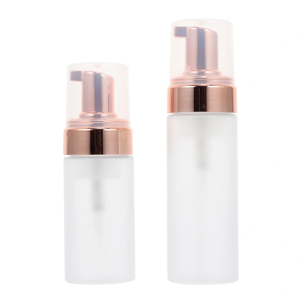 2pcs Transparent Matte Cosmetics Storage Bottles Empty Facial Cleanser Bottles