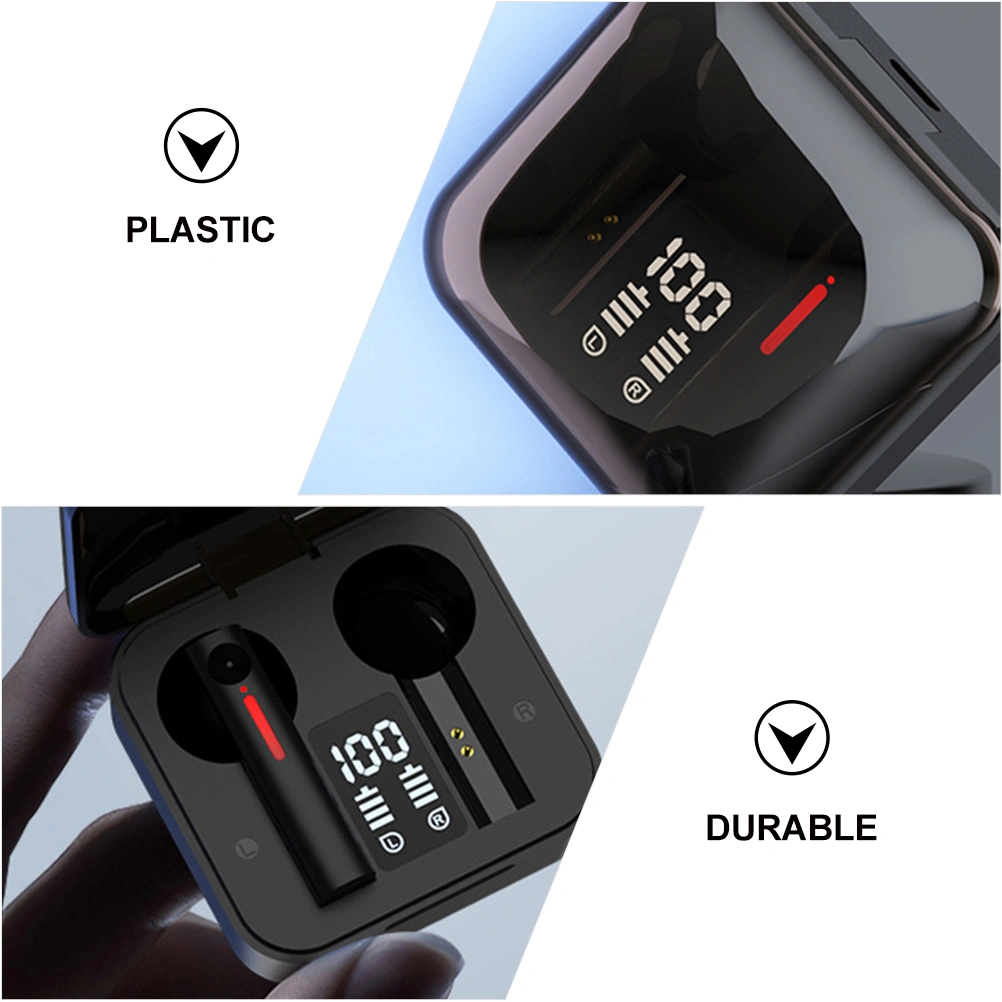 1 Set Wireless Headphone LED Display Wireless Earphone Half In-ear Headphone