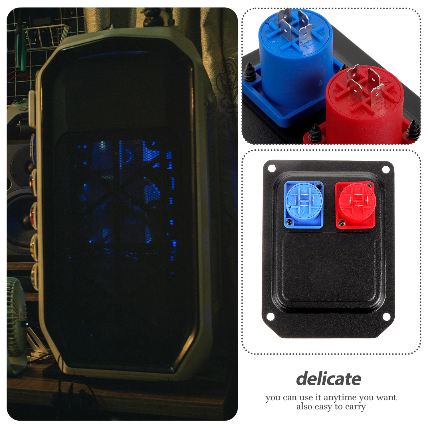 Stage Speaker Double Holes Socket Panel Professional Audio Speaker Back Socket