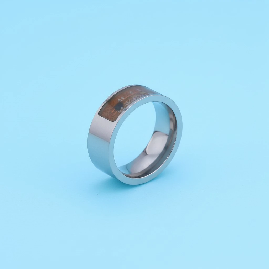 8mm NFC Tag Smart Ring Wearable Smart Rings Finger Digital Ring for Android Phone with Functions - Transparent(#8)